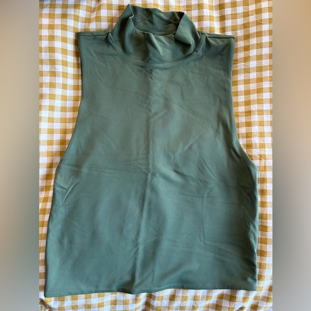 Babaton Contour Olive Green Mock Neck Tank Top